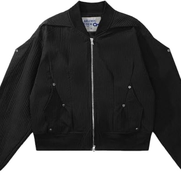 Aelfric Eden Solid Rivet Wrinkle Jacket Vintage Women's Little Fragrance Short M - Picture 1 of 11